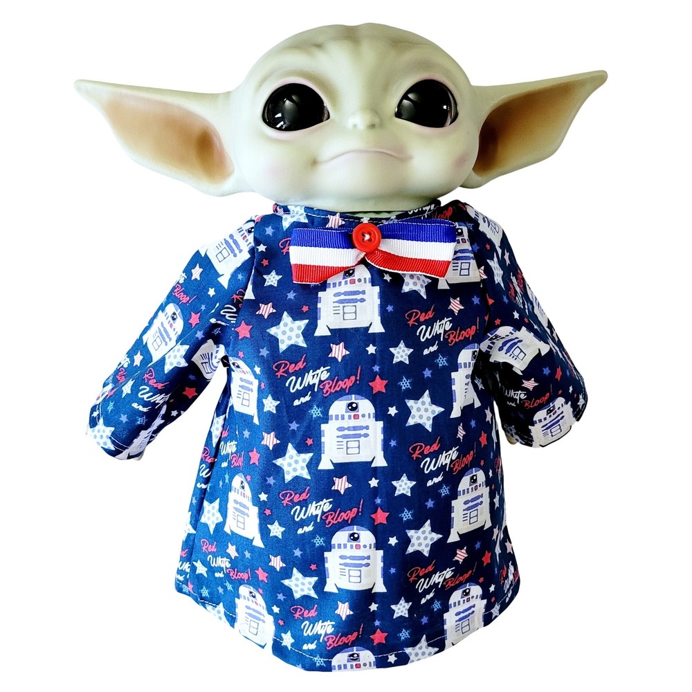 4th of July Outfit for 11" Grogu Baby Yoda Mattel Grogu plush Dolls, R2-D2 Bloop